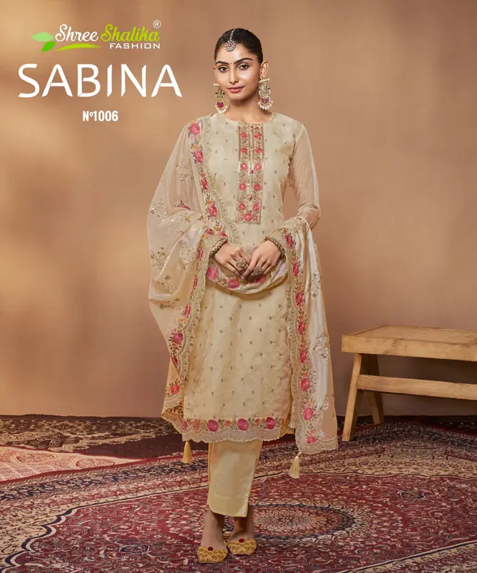 Sabina By Shree Shalika Organza Dress Material Wholesale Shop In Surat